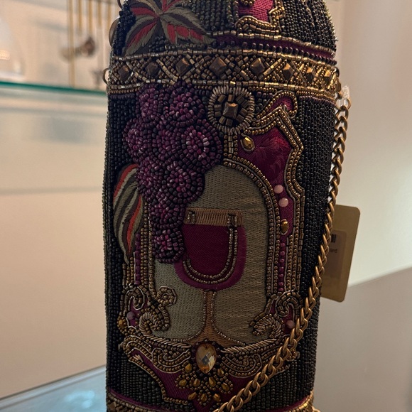 Mary Frances Black Beaded Bag with Gold Chain - Picture 8 of 8